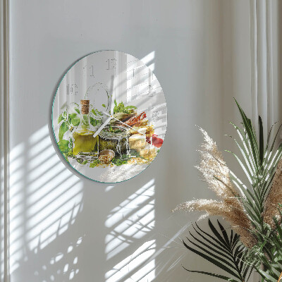 Glas wanduhr Nudeln mit Öl