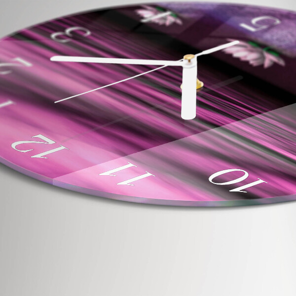 Glas wanduhr Seerosen