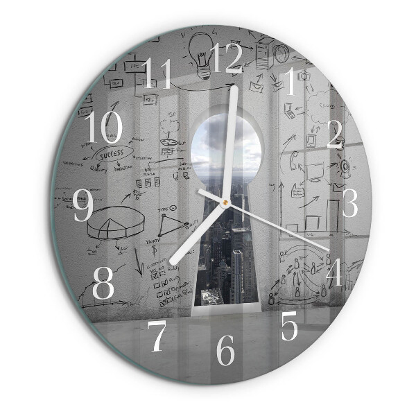 Glas wanduhr Schlüsselloch