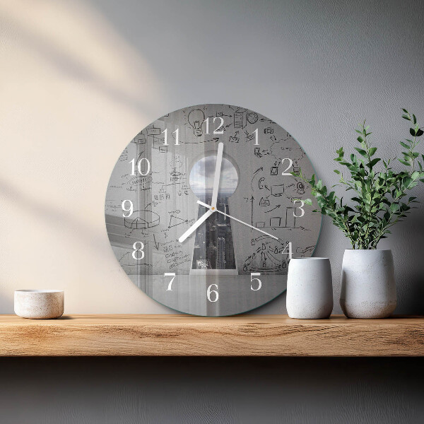 Glas wanduhr Schlüsselloch