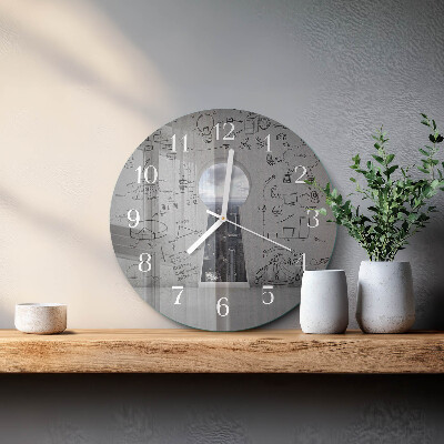 Glas wanduhr Schlüsselloch