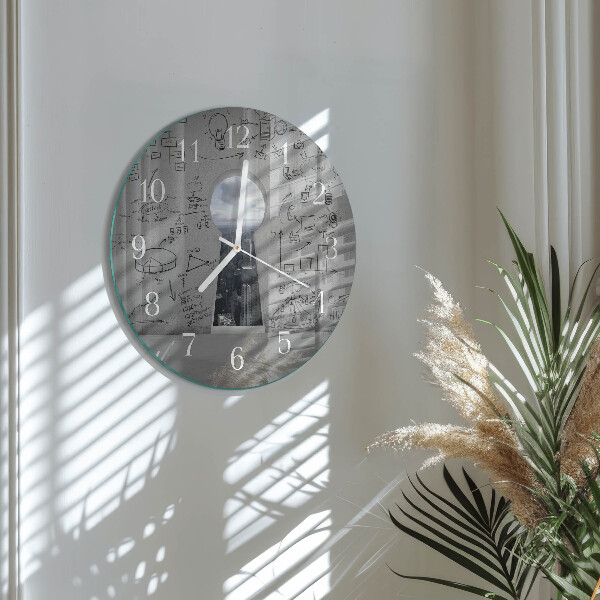 Glas wanduhr Schlüsselloch