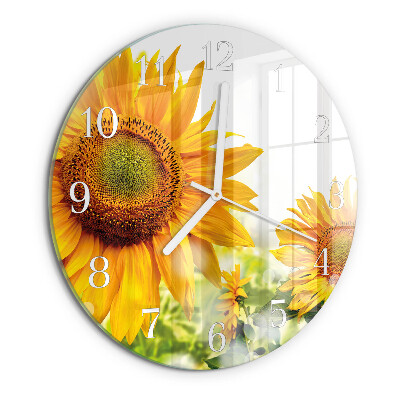 Glas wanduhr Sonnenblume