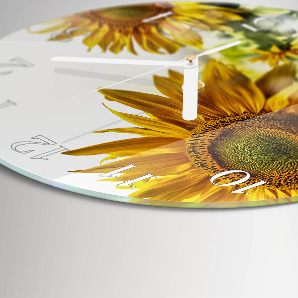Glas wanduhr Sonnenblume