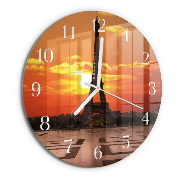 Glas wanduhr Eiffelturm