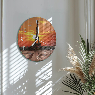 Glas wanduhr Eiffelturm