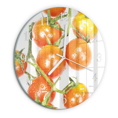 Glas wanduhr Tomaten