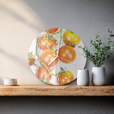 Glas wanduhr Tomaten
