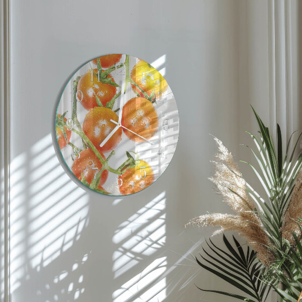 Glas wanduhr Tomaten