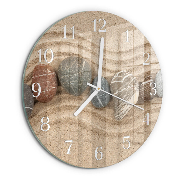 Glas wanduhr Steine Sand