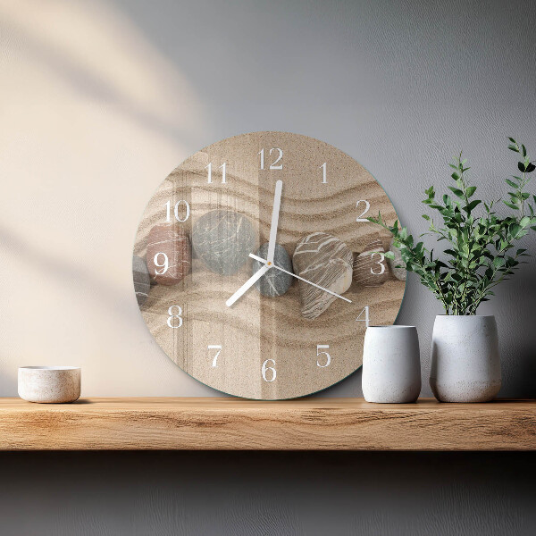 Glas wanduhr Steine Sand
