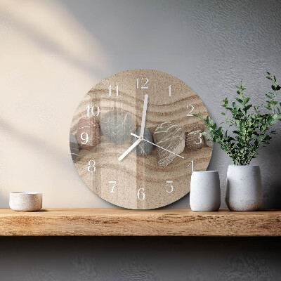 Glas wanduhr Steine Sand