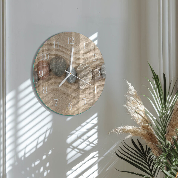 Glas wanduhr Steine Sand