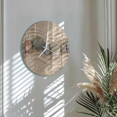 Glas wanduhr Steine Sand