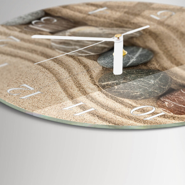 Glas wanduhr Steine Sand