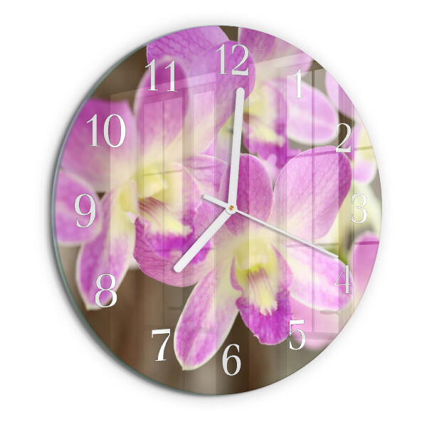 Glas wanduhr Blumen