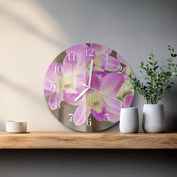 Glas wanduhr Blumen