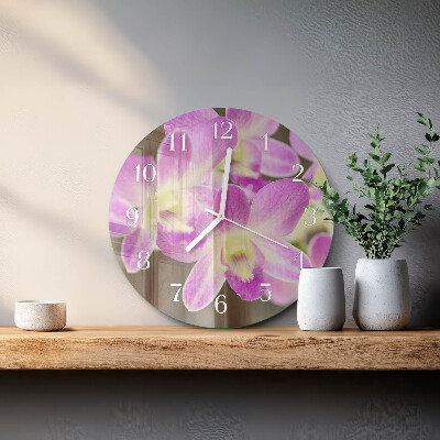 Glas wanduhr Blumen