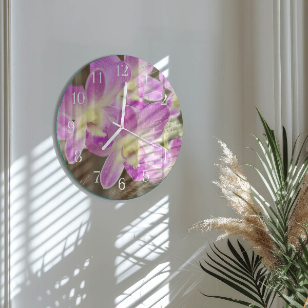 Glas wanduhr Blumen