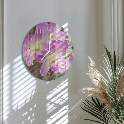 Glas wanduhr Blumen