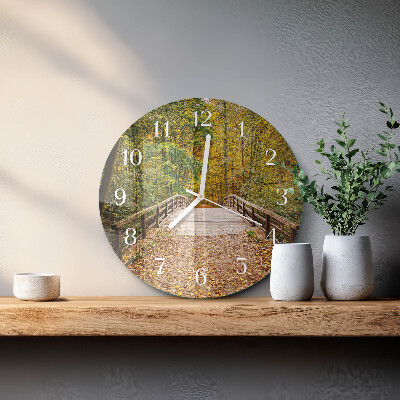 Glas wanduhr Waldbrücke