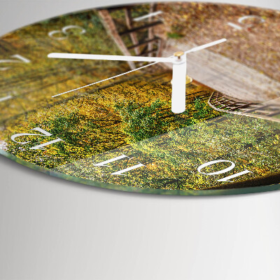 Glas wanduhr Waldbrücke