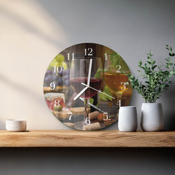 Glas wanduhr Gläser Wein