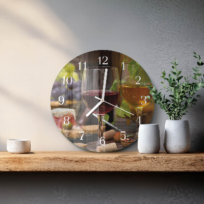 Glas wanduhr Gläser Wein