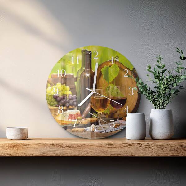 Glas wanduhr Trauben für Wein