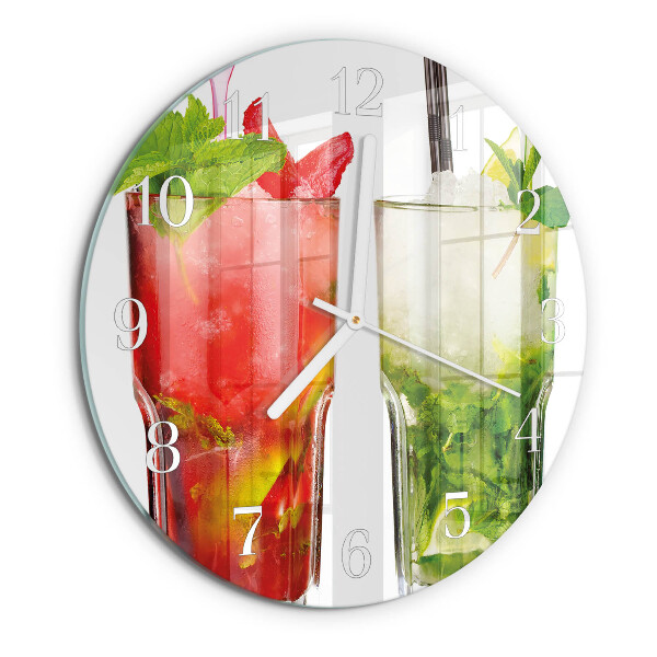 Glas wanduhr Cocktails