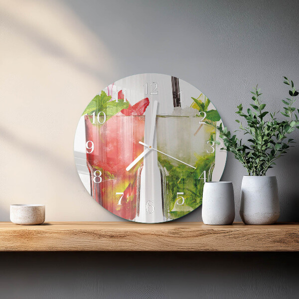 Glas wanduhr Cocktails