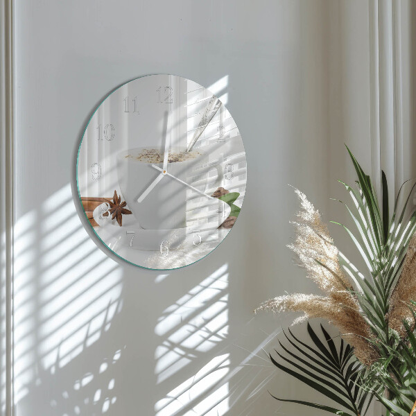 Glas wanduhr Eine Tasse Anis