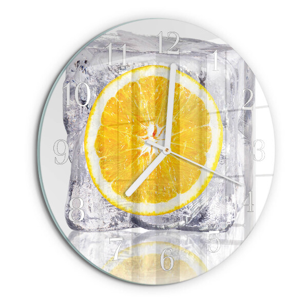 Glas wanduhr Orangeneis