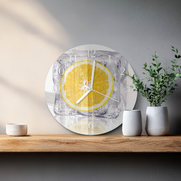 Glas wanduhr Orangeneis