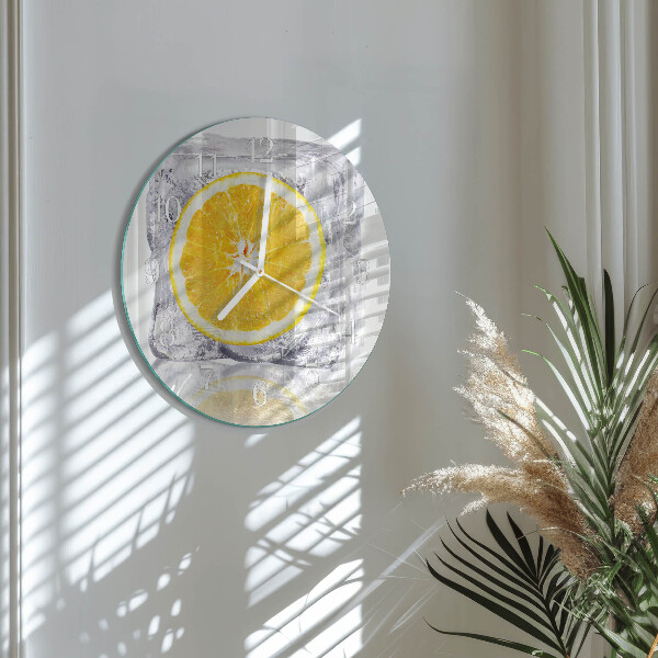 Glas wanduhr Orangeneis