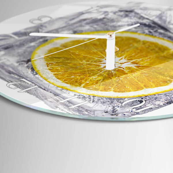 Glas wanduhr Orangeneis