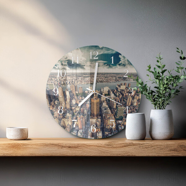 Glas wanduhr New York