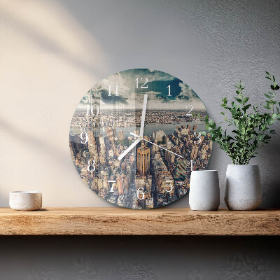 Glas wanduhr New York