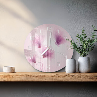 Glas wanduhr Blumen