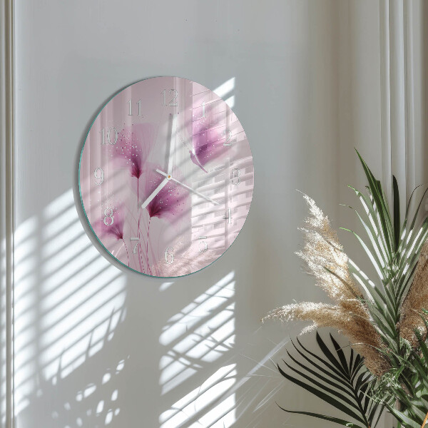 Glas wanduhr Blumen