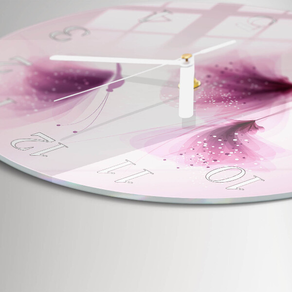 Glas wanduhr Blumen
