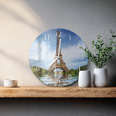 Glas wanduhr Eiffelturm