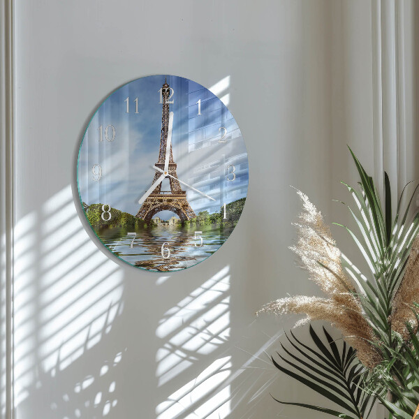 Glas wanduhr Eiffelturm