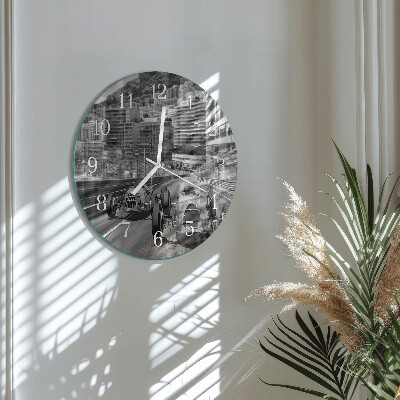 Glas wanduhr Rennwagen