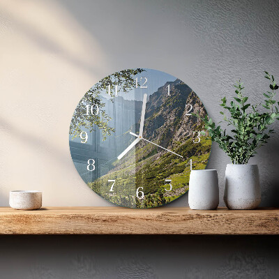 Glas wanduhr Gebirge