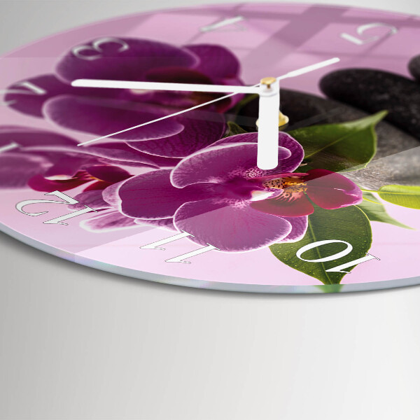 Glas wanduhr Orchidee