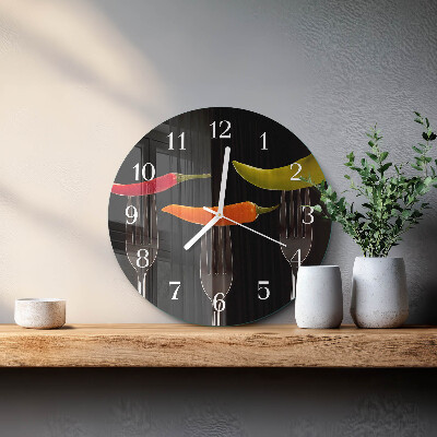 Glas wanduhr Gabel