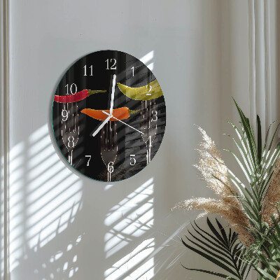 Glas wanduhr Gabel