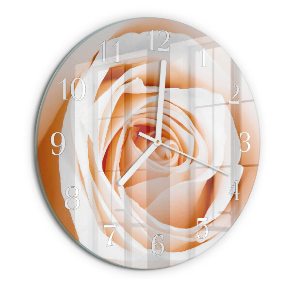 Glas wanduhr Rose