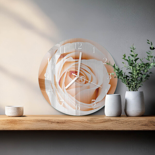Glas wanduhr Rose
